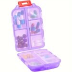 1Pc Travel Pill Organizer - 10 Compartments Pill Case, Compact And Portable Pill Box, Perfect For On-The-Go Storage, Pill Holder For Purse - Image 18