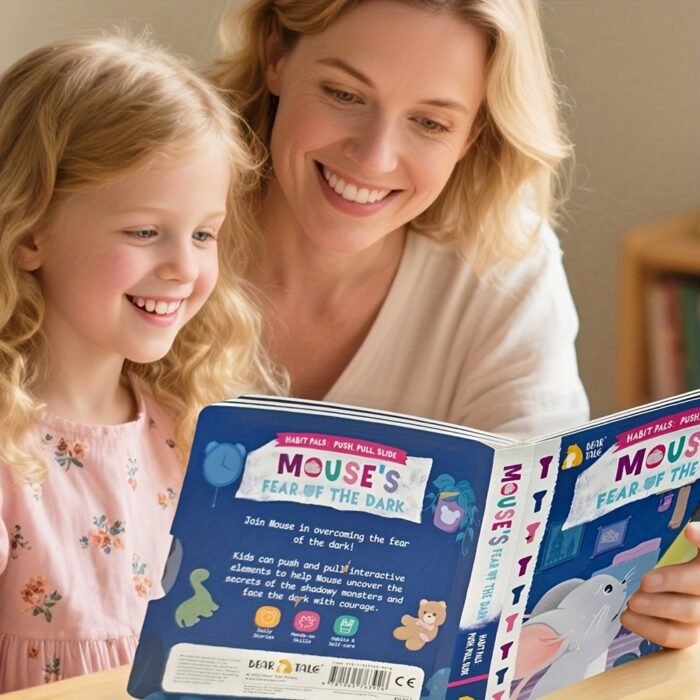 Mouse'S Fear Of The Dark, Push-Pull Books, Busy Book, Parent-Child Learning Activity Book -Overcoming Fear And Cultivating Courage In Preschool Children, Independent Operation Skills Fun Mechanical Design For Hands-On Ability Training, Playful Illustration, Durable Board Book, Engaging Illustrations, Sturdy Construction, Top Gift: Christmas & Birthday Present - Image 9