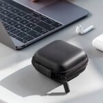 Luxury Storage Case, Earphone Case Hard Headphone Bag For Airpods Earpods Ear Pads Wireless Earphone Accessories, Ideal For Organizing Earbuds, Chargers, And Small Accessories, Accessory Organizer, Durable Sleek Black Case, 7*7*3Cm - Image 7