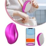 1Pc Painless Hair Removal For Women - Waterproof Manual Crystal Glass Epilator, Reusable & Washable, Oval-Shaped With Ergonomic Handle In White, Pink, & Black - Ideal For Smooth Body Skin - Image 4