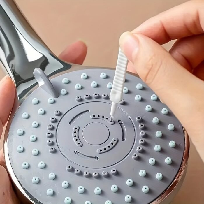 10Pcs Shower Head Cleaning Brush Set, White Multi-Functional Bathroom Accessory For Home Use - Image 2