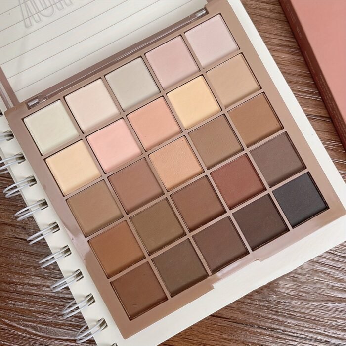 Eyeshadow Palette, 25 Shades, Matte Finish, Neutral Grey & Brown Earth Tones, Coffee & Chocolate Inspired Shades For Versatile Makeup Looks - Image 10