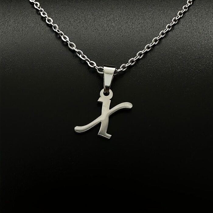 Stainless Steel Minimalist 26-Letter Pendant Necklace - Hip-Hop & Everyday Unisex Jewelry, Initial Gift For Women & Men, Durable Year-Round Wear, Necklace, Daily Wear Accessory, Modern Jewelry, Polished Finish - Image 31