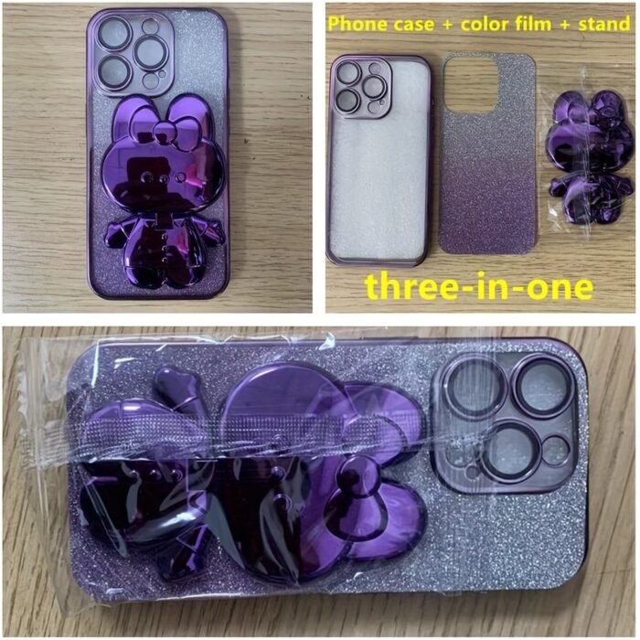 1 Deluxe Electroplated Case For Iphone 15/14/13/12/11Pro Max Plus, Romantic - Cute Bunny Phone Holder And Hidden Holder - Shockproof Ultra-Thin Protection, Easter - Valentine'S Day Gift - Image 10