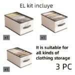1/3Pcs Foldable Drawer Storage Basket, Non-Woven Fabric, Pants Underwear Socks Bra Organizer Storage Box, Father'S Day Gift, Drawer Organizer | Multifunctional | Lightweight, Clothes With Handle Nylon Drawer Storage Bag, Divided Clothes Wardrobe Layered Isolation Storage Box, Suitable For Organizing Home And Moving, Clothes And Bedding, Laundry Organization And Storage, Space-Saving Home Solution - Image 11