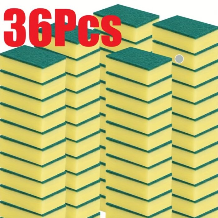 18/36/46/56/66/72/76Pcs Kitchen Sponges, Multi-Functional, Super Absorbent, Rust And Oil Removal, Double Layer Grip Design, Suitable For Tableware, Cookware, And Furniture Cleaning - Image 12