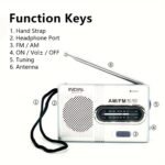 Portable Am Fm Radio - Mini Radio With Telescopic Antenna And Headphone Jack, Stereo Speaker Receiver Music Player - Image 8