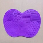 Gentle Care Silicone Makeup Brush Cleaning Pad With Suction Cup - Apple-Shaped, Textured Surface For Effective Cleaning, Fragrance-Free Beauty Tool Scrubber - Image 9