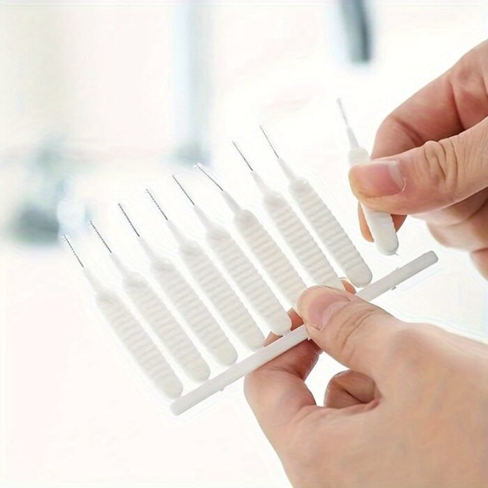 10Pcs Shower Head Cleaning Brush Set, White Multi-Functional Bathroom Accessory For Home Use - Image 9
