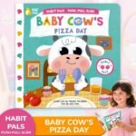 Baby Cow Lift-The-Flap Books, Good Eating Habit Formation, Interactive Picture, Cow'S Pizza Day, Push-Pull Book, Early Education Enlightenment, Illustrated By Canadian Artist, Birthday Gift, Bear Tale