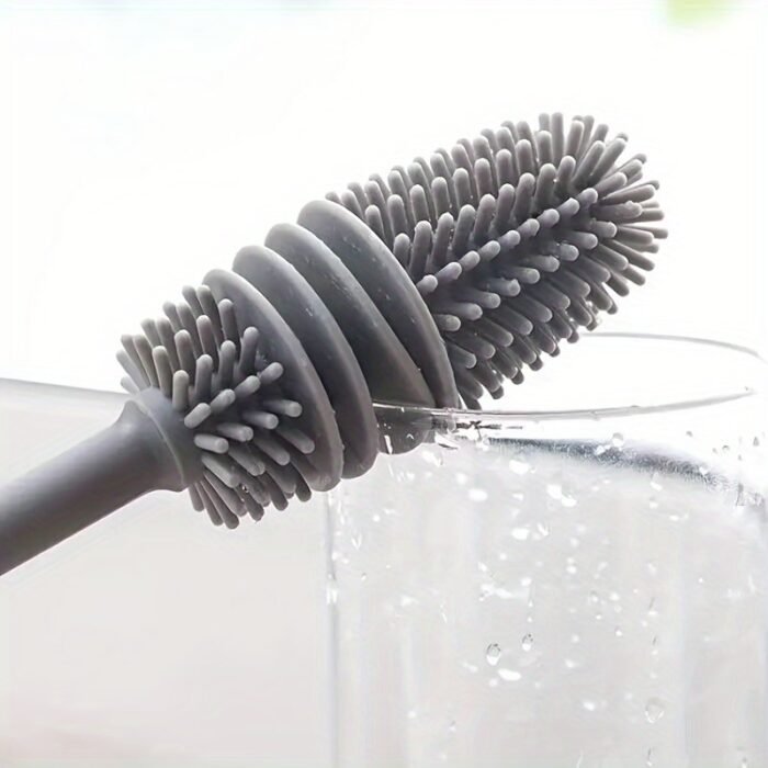 Versatile Long-Handled Silicone Brush For Cups & Bottles - Reusable, Ideal For Kitchen, Bathroom, Car Cleaning, Bathroom Cleaning Tools - Image 4