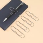 1Pc/5Pcs Metal Love Creative Paperclip Style Pen Holder, Simple Portable Student Notebook Holder Accessories Round Ballpoint Pen Clip - Image 20