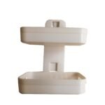 1Pc Double-Layer Soap Holder With Box Drain Sponge Holder - Wall Mounted Bathroom Organizer For Toiletries And Shampoo - Image 7