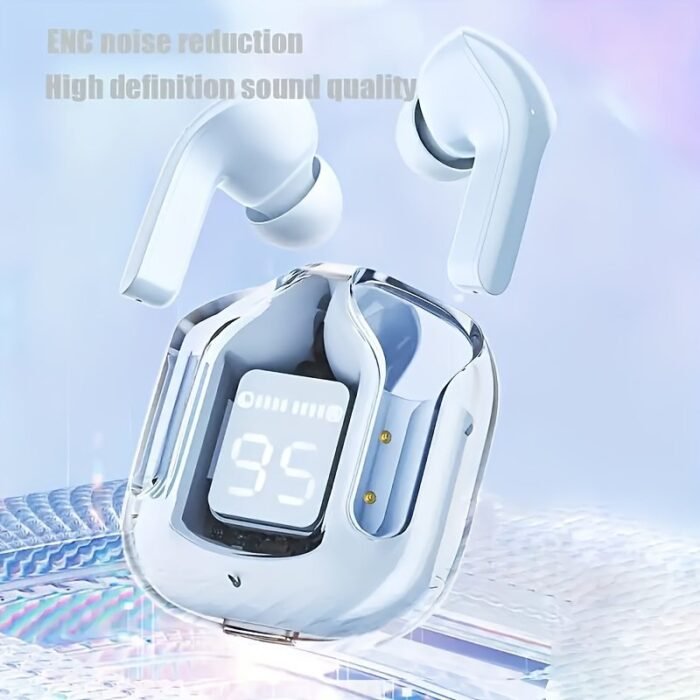 Wireless Earbuds With Active Noise Cancellation, Wireless Microphone Charging Case, High-Fidelity Stereo In-Ear Headphones - Usb-C Rechargeable, 1.5W, 5W Fast Charge Support, Transparent Design, Comfortable Earpads For Sports & Daily Use, Earbud Headphones - Image 8