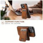 2-In-1 Detachable Phone Case Compatible With Wireless Charging Magnetic Card Holder Wallet Rear Cover Can Stand For Iphone 15Promax 15Plus 14 13 12 Black/Brown/Blue/Khaki/Red - Image 11