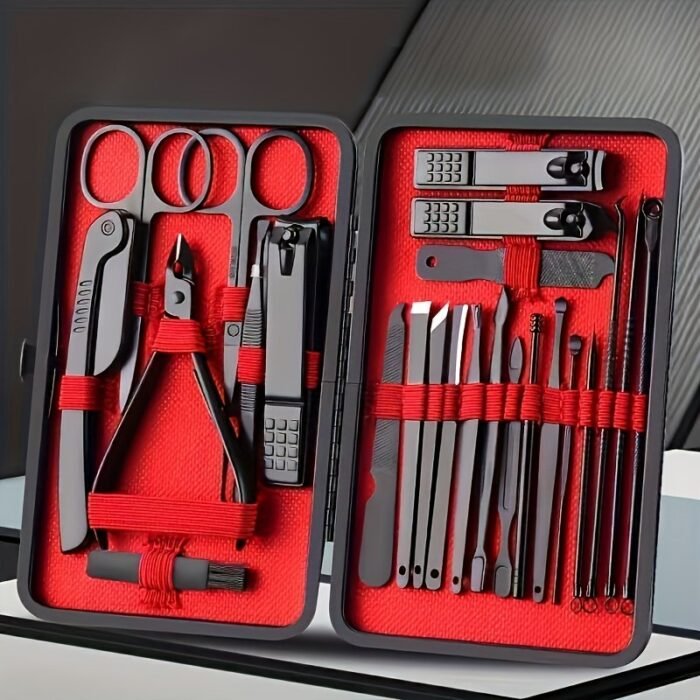 10/24Pcs Nail Clippers Manicure Tool Set, With Portable Travel Case, Cuticle Nippers And Cutter Kit, Professional Nail Clippers Pedicure Kit, Grooming Kit For Travel - Image 1