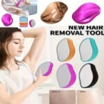 1Pc Painless Hair Removal For Women - Waterproof Manual Crystal Glass Epilator, Reusable & Washable, Oval-Shaped With Ergonomic Handle In White, Pink, & Black - Ideal For Smooth Body Skin