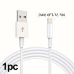 1Pc/3Pcs For Iphone Charger Cable Lightning Data Cable, Original 100.58/201.17/304.8Cm Usb A Charging Cable Suitable For Iphone 13 12 11 Mini Pro Xr Xs Max X Se 8 7 6 Plus For Ipad Ipod For Airpods - White, Lightning To Usb Adapter, Lightning Charging Cable, Fast Charging Cable, Device Charging, Compact Connector, Tanglefree Wire, Reinforced Connector, Highquality Wire, Fast Charging Wire, Gadget Lovers, Mobile Accessories, Portable Accessory, Lightweight Wire, Ofc Cable Construction, Durable - Image 11