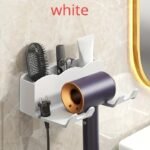 1Pc Wall Mounted Hair Dryer Stand, Bathroom Organizer Stand, Hands-Free Hair Dryer Stand, Suitable For Small To Large Dryers, Space Saving Storage Accessories - Image 5