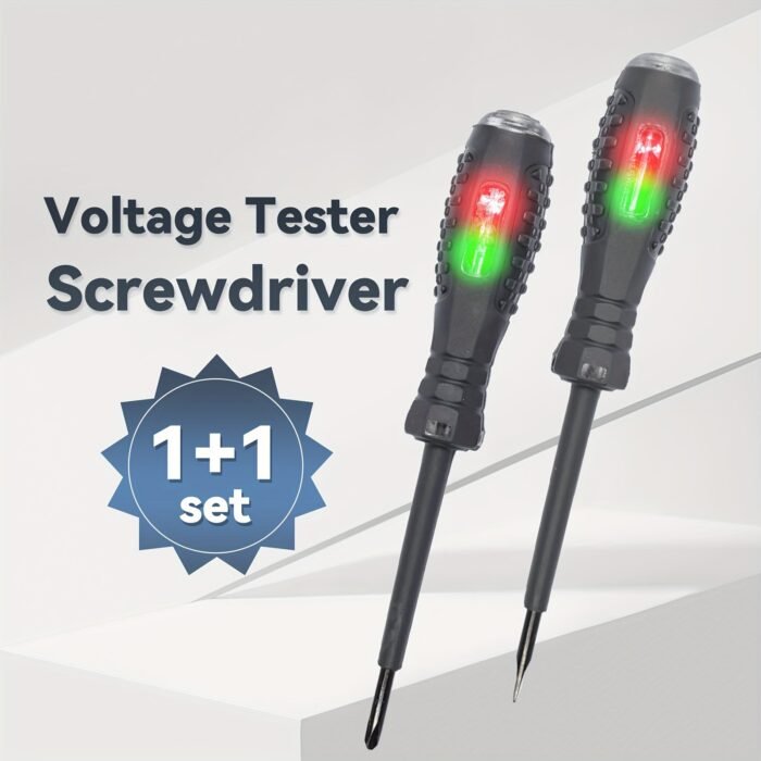 2Pcs Electrician Multifunctional High Torque Colorful Light Screwdriver Magnetic Suction Head Electric Pen Test Zero Wire Fire Wire Slotted Head Phillips Head - Image 1