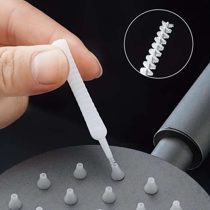 10Pcs Shower Head Cleaning Brush Set, White Multi-Functional Bathroom Accessory For Home Use - Image 4