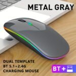 Wowssyo Wireless Gaming Mouse, Ergonomic Right-Handed, Silent Backlit, Trackball Movement, Usb Rechargeable, With Dual Mode 2.4G & 5.1, For Laptop & Ipad, Battery Powered With Glitter Animal Print - Image 5