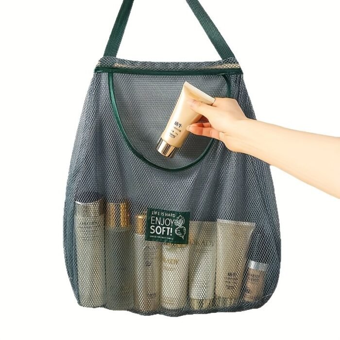 1Pc Hanging Mesh Storage Bag With Handle For Fruits And Vegetables, Kitchen Ginger Garlic Food Storage Net Pocket - Image 6