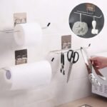 1Pc Paper Towel Holder, Wall-Mounted Stainless Steel Paper Towel Storage Rack, Household Perforation-Free Paper Towel Rack, For Living Room, Bathroom And Kitchen, Home Organizers And Storage, Home Accessories - Image 5