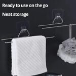 1Pc Paper Towel Holder, Wall-Mounted Stainless Steel Paper Towel Storage Rack, Household Perforation-Free Paper Towel Rack, For Living Room, Bathroom And Kitchen, Home Organizers And Storage, Home Accessories - Image 2