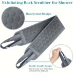 3Pcs/Set Bath Back Exfoliating Set, Loofah Sponge, Bath Glove, Exfoliating Bath Washcloth Towel, Back Scrubber For Shower, For Spa, Massage And Body Scrubs, Body Scrubber Bathing Accessories - Image 6