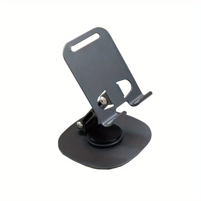 Compact 360? Rotating Metal Phone Stand - Adjustable, Foldable Desktop Holder With Sturdy Base & Support Rod For All Smartphones & Tablets, Ideal Office Accessory, Phone Holder For Desk - Image 10