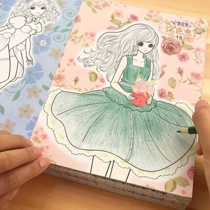 One Piece Of Girls' Anime Coloring Book Featuring 32 Sturdy Pages, Measuring 9, 45 By 6, 175.26 Cm, This Princess Dress-Up Drawing Book Provides A Calming Space For Teenagers And Serves As A Diy Paper Art Craft Kit, Making It A Perfect Holiday Gift For Occasions Like Halloween, Thanksgiving, Christmas, And New Year, Chinese Version