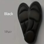 1Pair Unisex Black Polyester Sports Shock-Absorbing Insoles, Sweat Absorption And Odor Prevention Insoles, Lightstep Feel Comfortplus 5D Insoles, Soft, Breathable & Lightweight For All-Day Suppor - Image 3