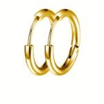 European And American Hot Selling Titanium Stainless Steel Hoop Earrings, Fashionable Unisex Simple Studs, Trendy Ear Cuffs Directly From The Factory 8Mm/10Mm/12Mm/14Mm/16Mm - Image 16