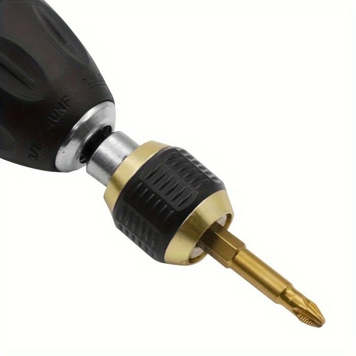 1Pc Chrome Vanadium Steel Quick Release Hexagonal Drill Bit Adapter, Self-Locking Extension Rod For Electric Drill Driver Conversion, Pop-Up Screwdriver Tool With 3 Sockets (1/4" Shank, 3/8" Hexagonal Shank, 1/2" Hexagonal Shank), Durable Knurled Grip For Secure Handling, Ideal For Tight Spaces - Image 7