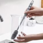 Versatile Long-Handled Silicone Brush For Cups & Bottles - Reusable, Ideal For Kitchen, Bathroom, Car Cleaning, Bathroom Cleaning Tools - Image 3