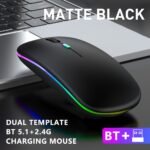 Wowssyo Wireless Gaming Mouse, Ergonomic Right-Handed, Silent Backlit, Trackball Movement, Usb Rechargeable, With Dual Mode 2.4G & 5.1, For Laptop & Ipad, Battery Powered With Glitter Animal Print - Image 3