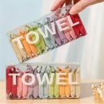 7/14Pcs Portable Compressed Disposable Towels & Facecloths - Hypoallergenic, No Soy, Assorted Colors, Compact Travel Towels For Camping, Beach, Home Use, Individually Wrapped For Hygiene