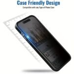 3Pcs Full Cover Privacy Screen Protector Tempered Glass For Iphone 15 Pro Max Plus/For Iphone 14 Pro Max Plus/For Iphone 13 Pro Max/For Iphone 12 Pro Max/11 Pro Max Privacy Protection - Image 2