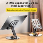 Metal 360? Rotatable, Foldable And Adjustable Phone Holder For Desktop Live Streaming, Not For Car Use - All-Metal Foldable Holder Carbon Black - Image 8