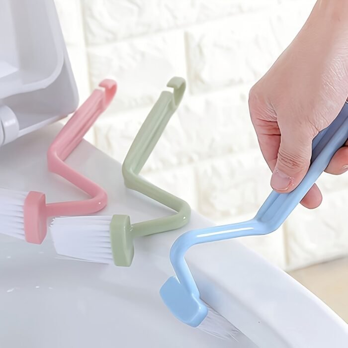 Blue V-Shaped Toilet Brush: Innovative S-Shaped Curved Design For Efficient Cleaning Of The Toilet Bowl. - Image 2