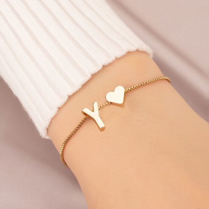 Letter Mini Love Heart Thin Chain Bracelet Simple Minimalist Hand Chain Jewelry Decoration Gift Birthday Gift - Image 33