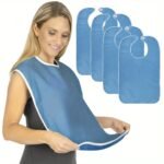 1Pc Or 4Pcs Light Blue Adult Bibs - Adjustable, Machine Washable Polyester Dining Cloth For Elderly Care, Design For Men And Women - Image 13