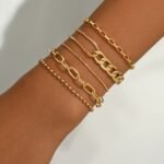 Set Of 5 European And American Stylish And Simple Daily Style Bracelets - Image 5
