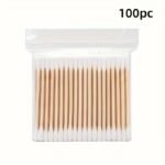100/300/500/800Pcs Jiyan Premium Dual-Tip Swabs - Hypoallergenic, Lint-Free & Alcohol-Free Reusable Ear Cleaning & Makeup Applicator Sticks With Individually Wrapped Hygienic Packaging For Sensitive Light Beige - Image 5