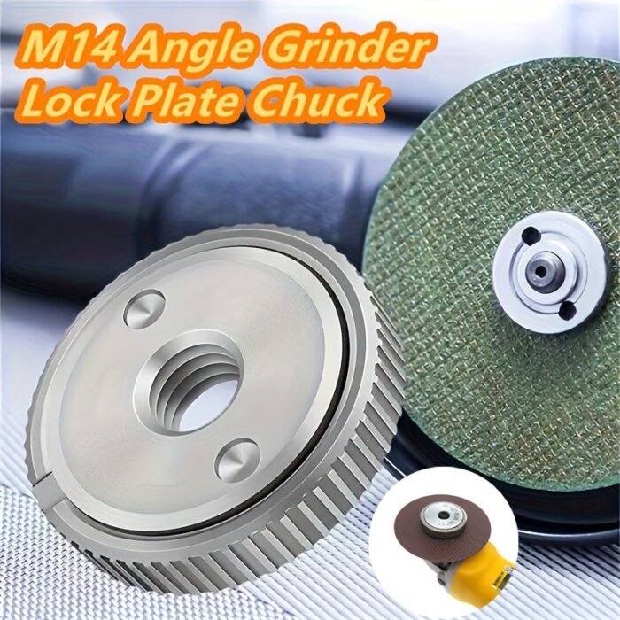 M14 Angle Grinder Quick-Release Lock Plate - Self-Locking, Easy Clamp & Release Nut For Secure Chuck Attachment, Durable #45 Steel Industrial Hardware Accessory - Image 1