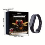 Black Electronic Mosquito Repellent Wristband ? Comfortable Fit, Physical Insect Deterrent, Non-Toxic, Unisex Design For Fishing & Outdoor Activities, Includes 2 Button Batteries, Unisex Wristband | Stylish Bracelet | Modern Wearable | Physical - Image 2