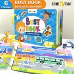 6 Themes Busy Book With, Cardboard, Educational Learning Toys For Cognitive And Thinking Abilities, Body, Animals, Food, Planet, Traffic, Emotion, Parent- Christmas Gift, Family Game, Travel, Bedtime Activities, Cognitive Development, Interactive Book, Colorful Pages, Highquality Print, Sturdy Binding, Educational Gift, Busy Board, Parents And Teachers, And