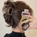 4Pcs Matte Square Hair Claws - Minimalist Rectangular Hair Clips For Updos, Half-Up Styles & Everyday Casual Wear, Durable Non-Slip Hair Accessories For Women & S, Hairstyle Support Tools, Sturdy Grip Clips - Image 4