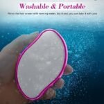 1Pc Painless Hair Removal For Women - Waterproof Manual Crystal Glass Epilator, Reusable & Washable, Oval-Shaped With Ergonomic Handle In White, Pink, & Black - Ideal For Smooth Body Skin - Image 9